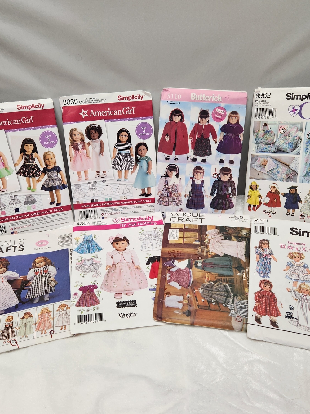 American Girl Doll Sewing Pattern Collection - Pink & White Covers